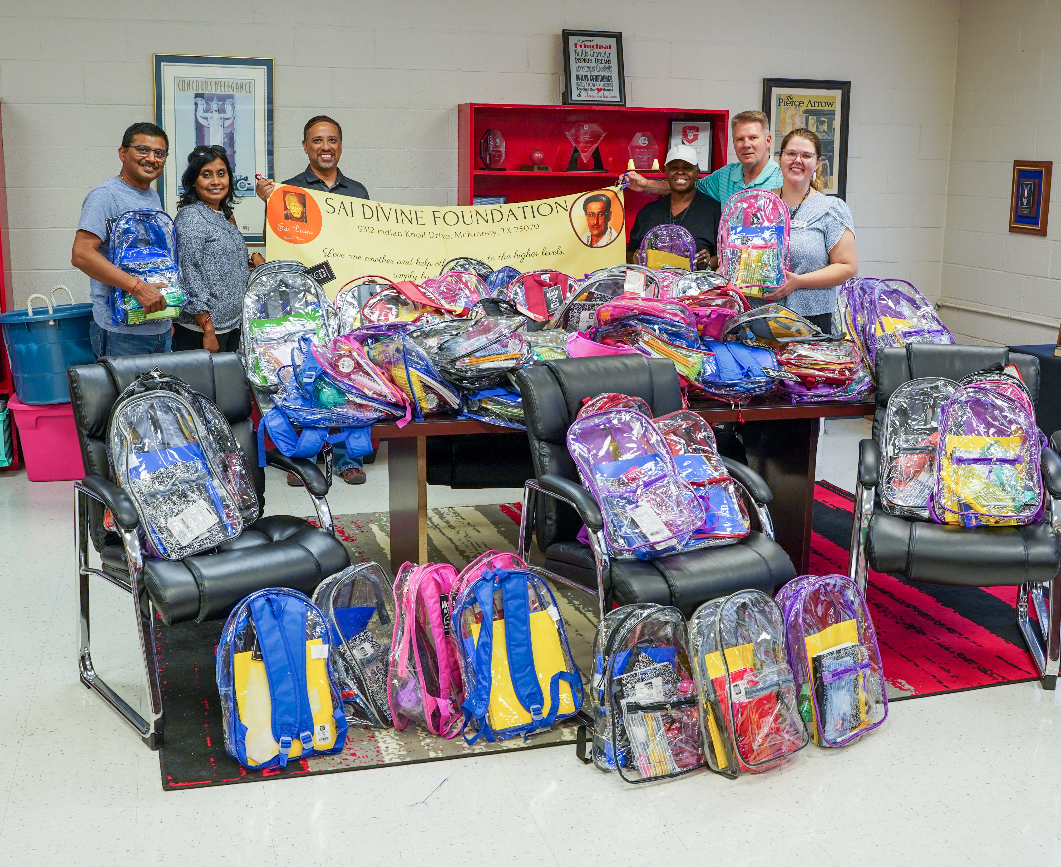 Clear backpack donation for Greenville ISD students