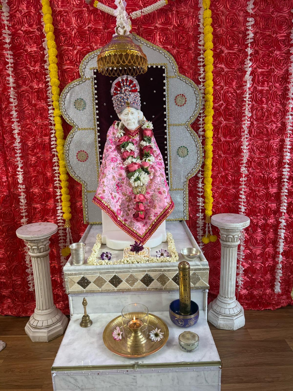 Sai Baba Shrine in Pink Robes
